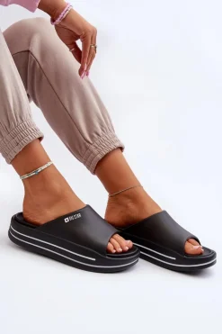 Damskie Big Star Shoes Klapki Damskie Na Platformie Big Star NN274A037 Czarne