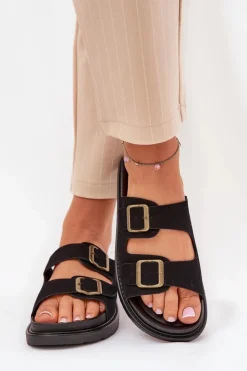 Boto Klapki Na Platformie|Klapki Damskie Klasyczne*Klapki Damskie Na Platformie Z Klamrami Czarne Simbes Czarny