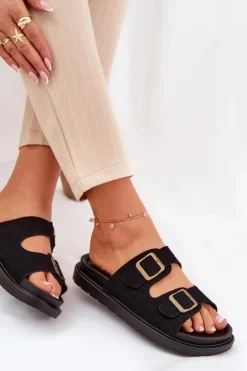 Boto Klapki Na Platformie|Klapki Damskie Klasyczne*Klapki Damskie Na Platformie Z Klamrami Czarne Simbes Czarny