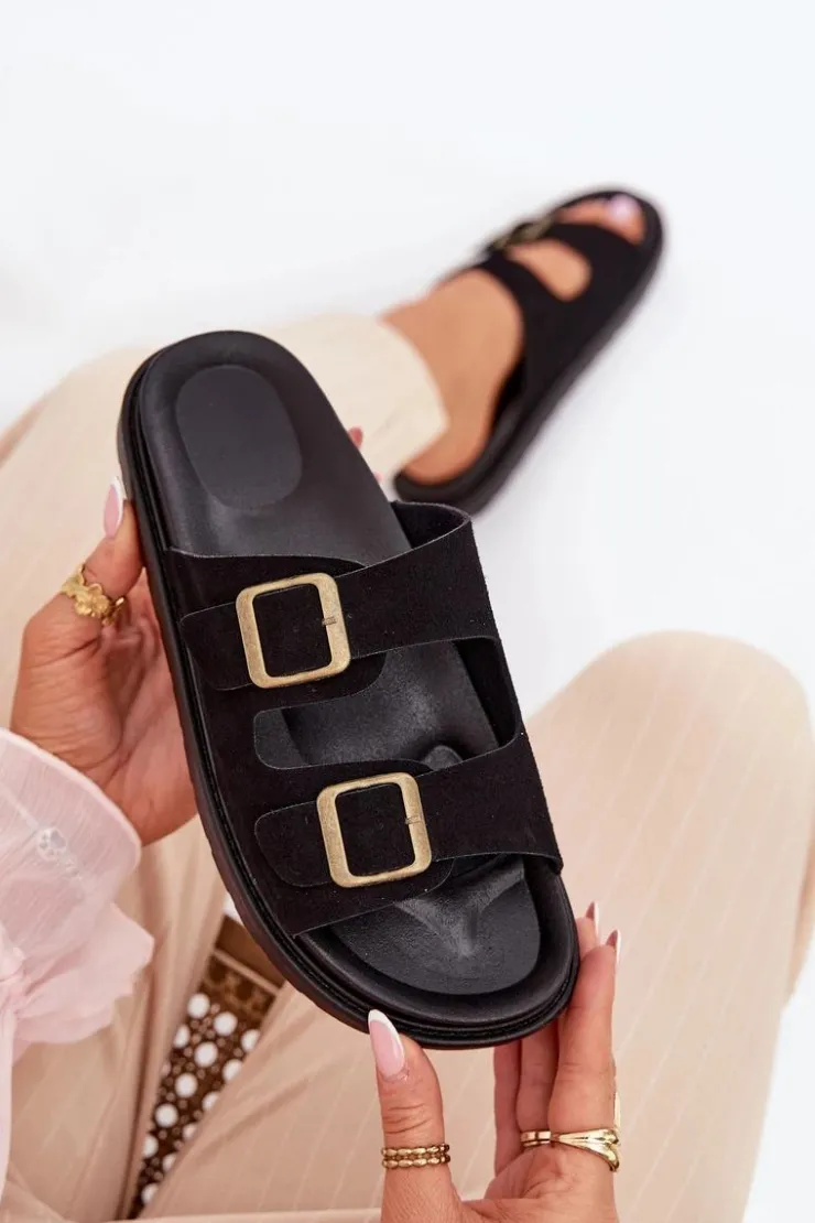 Boto Klapki Na Platformie|Klapki Damskie Klasyczne*Klapki Damskie Na Platformie Z Klamrami Czarne Simbes Czarny