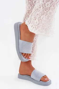 Damskie Boto Klapki Damskie Na Platformie Z Eko Zamszu Jasnoe Jorina