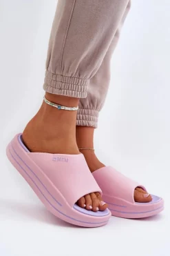 Big Star Shoes Klapki Damskie Big Star|Klapki Basenowe*Klapki Damskie Na Platformie Big Star NN274A035 Różowe Różowy