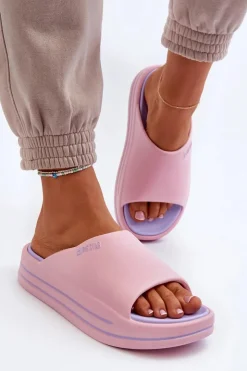 Big Star Shoes Klapki Damskie Big Star|Klapki Basenowe*Klapki Damskie Na Platformie Big Star NN274A035 Różowe Różowy