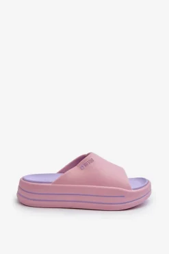 Big Star Shoes Klapki Damskie Big Star|Klapki Basenowe*Klapki Damskie Na Platformie Big Star NN274A035 Różowe Różowy