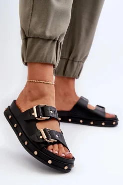 Damskie Big Star Shoes Klapki Damskie Na Platformie Big Star NN274082 Czarne