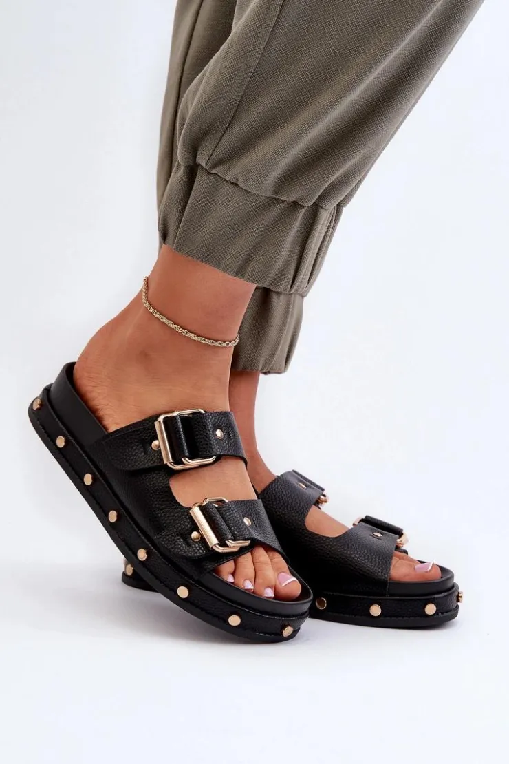 Damskie Big Star Shoes Klapki Damskie Na Platformie Big Star NN274082 Czarne