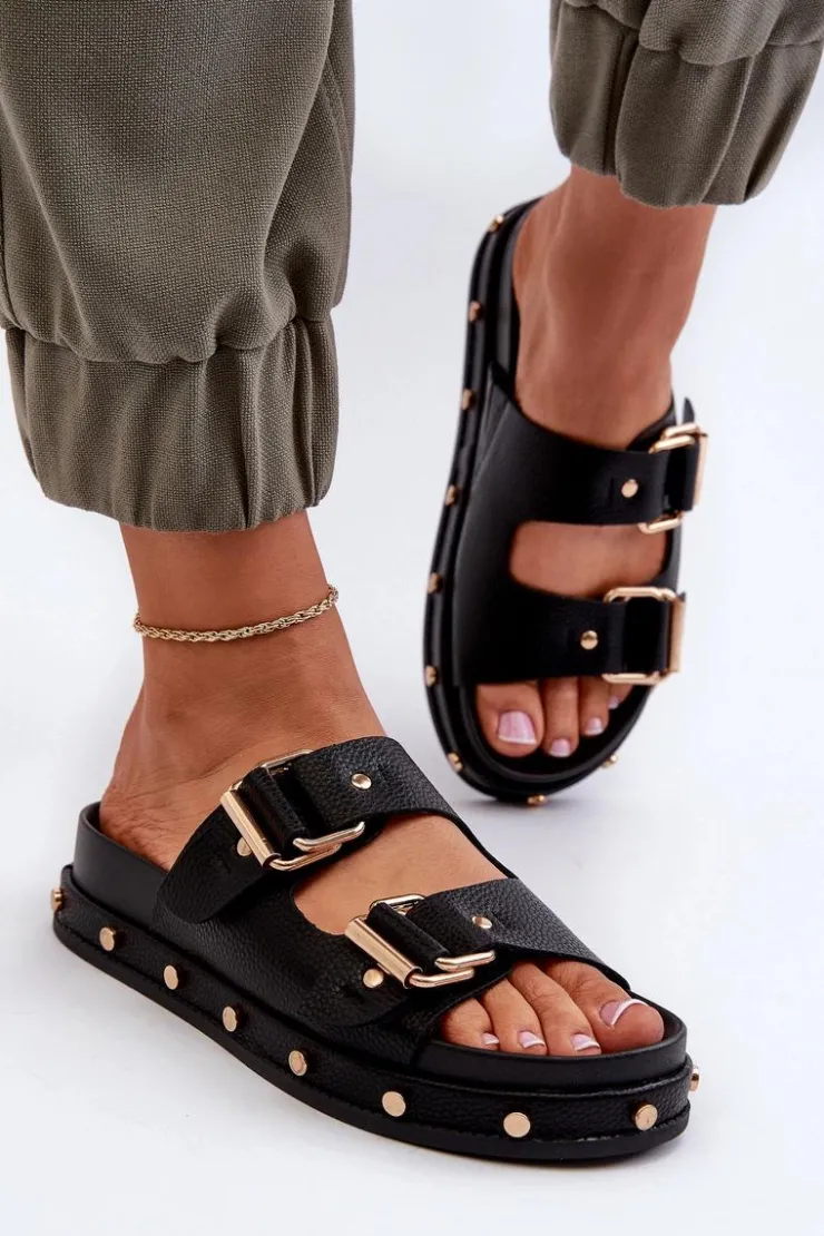 Damskie Big Star Shoes Klapki Damskie Na Platformie Big Star NN274082 Czarne