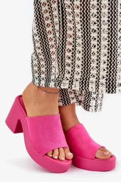 Discount Boto Klapki Damskie Na Słupku I Platformie Fuksja Omeisa