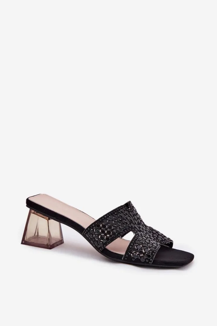 Outlet Buty damskie Vinceza Klapki Damskie Na Słupku Vinceza 62230 Czarne