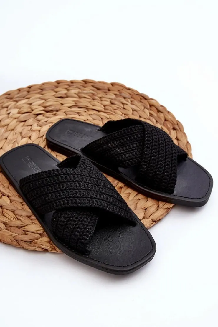 Damskie Big Star Shoes Klapki Damskie Płaskie Big Star NN274077 Czarne