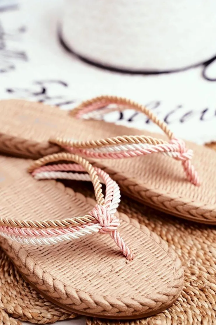 Boto Klapki Damskie Japonki*Klapki Damskie Piankowe Japonki Sznurek Różowe Madrid