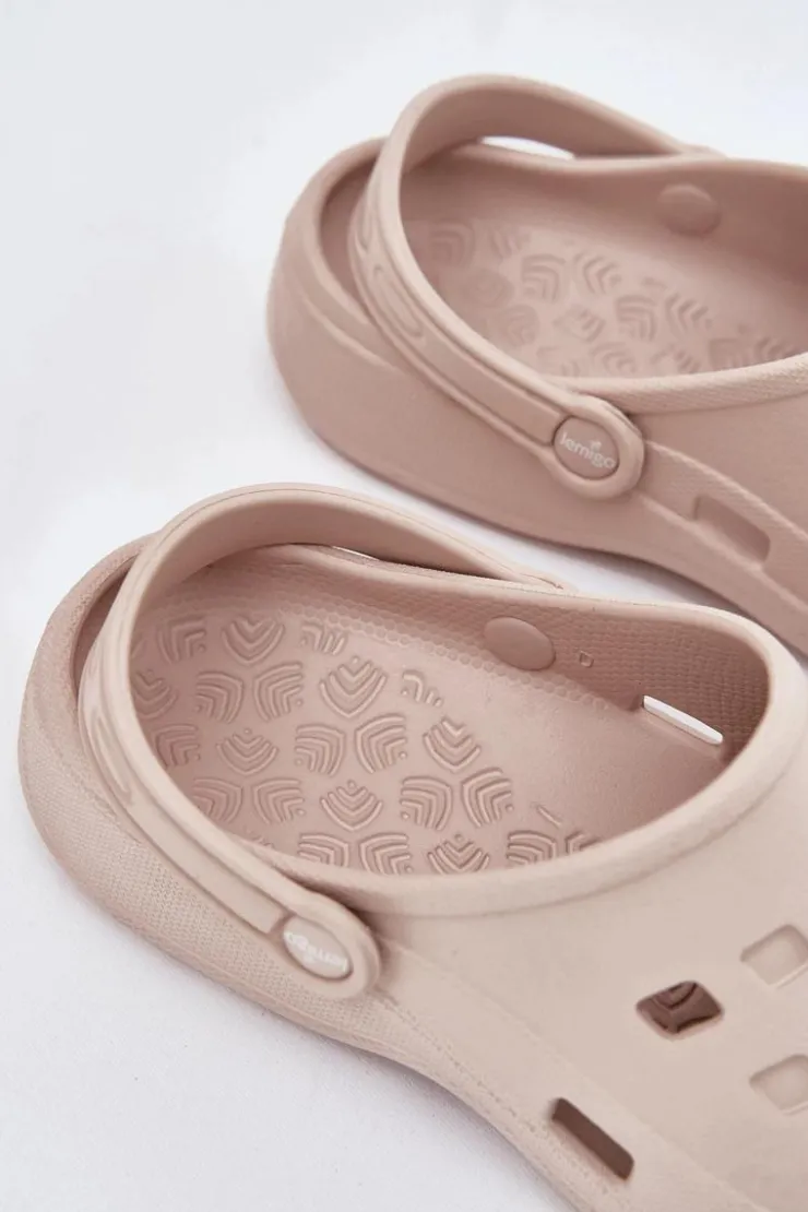 Damskie Boto Klapki Damskie Piankowe LEMIGO 806 Beżowe