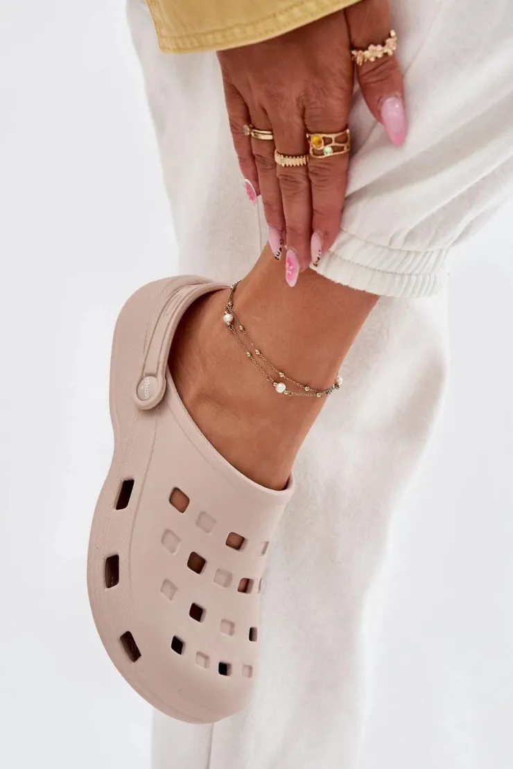 Damskie Boto Klapki Damskie Piankowe LEMIGO 806 Beżowe