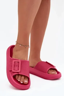 Damskie Big Star Shoes Klapki Damskie Piankowe Na Platformie Z Klamrą Big Star RR274A583 Fuksja