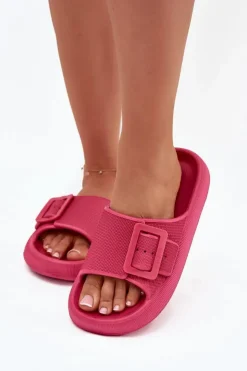 Damskie Big Star Shoes Klapki Damskie Piankowe Na Platformie Z Klamrą Big Star RR274A583 Fuksja