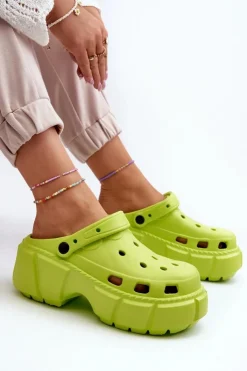 Boto Klapki Basenowe|Klapki Na Platformie*Klapki Damskie Piankowe Na Masywnej Podeszwie Limonkowe Witima Zielony