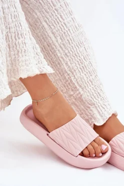 Damskie Boto Klapki Damskie Piankowe Na Platformie Różowe Vanesha