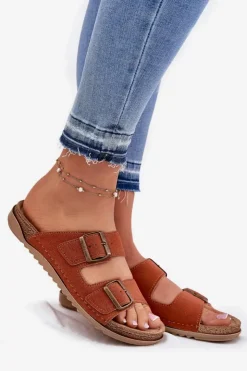 Damskie INBLU Klapki Damskie Profilaktyczne AA000068 Pomarańczowe