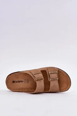 Clearance INBLU Klapki Damskie Profilaktyczne AA000068 Brązowe