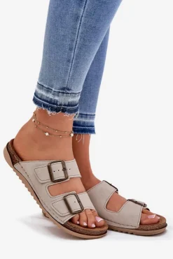 INBLU Klapki Na Platformie|Klapki Damskie Klasyczne*Klapki Damskie Profilaktyczne AA000068 Beżowe