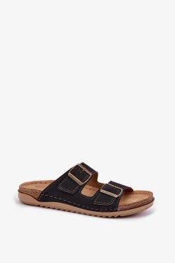 INBLU Klapki Na Platformie|Klapki Damskie Klasyczne*Klapki Damskie Profilaktyczne AA000068 Czarne