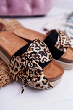 Damskie Boto Klapki Damskie Vices Czarne Leopard 6275