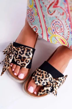 Damskie Boto Klapki Damskie Vices Czarne Leopard 6275