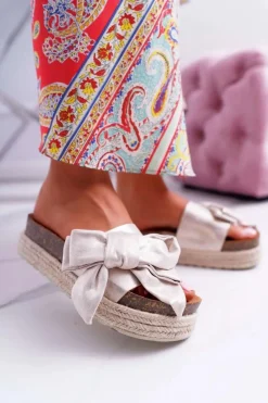 Boto Klapki Damskie Klasyczne*Klapki Damskie Vices Złote 6275