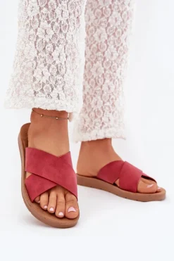 Boto Klapki Na Platformie|Klapki Damskie Klasyczne*Klapki Damskie Z Eko Skóry Bordowe Lorana