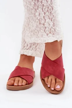 Boto Klapki Na Platformie|Klapki Damskie Klasyczne*Klapki Damskie Z Eko Skóry Bordowe Lorana