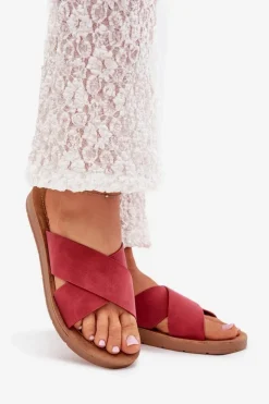 Boto Klapki Na Platformie|Klapki Damskie Klasyczne*Klapki Damskie Z Eko Skóry Bordowe Lorana