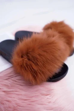 Sale Boto Klapki Damskie Z Futerkiem Camel Mellow