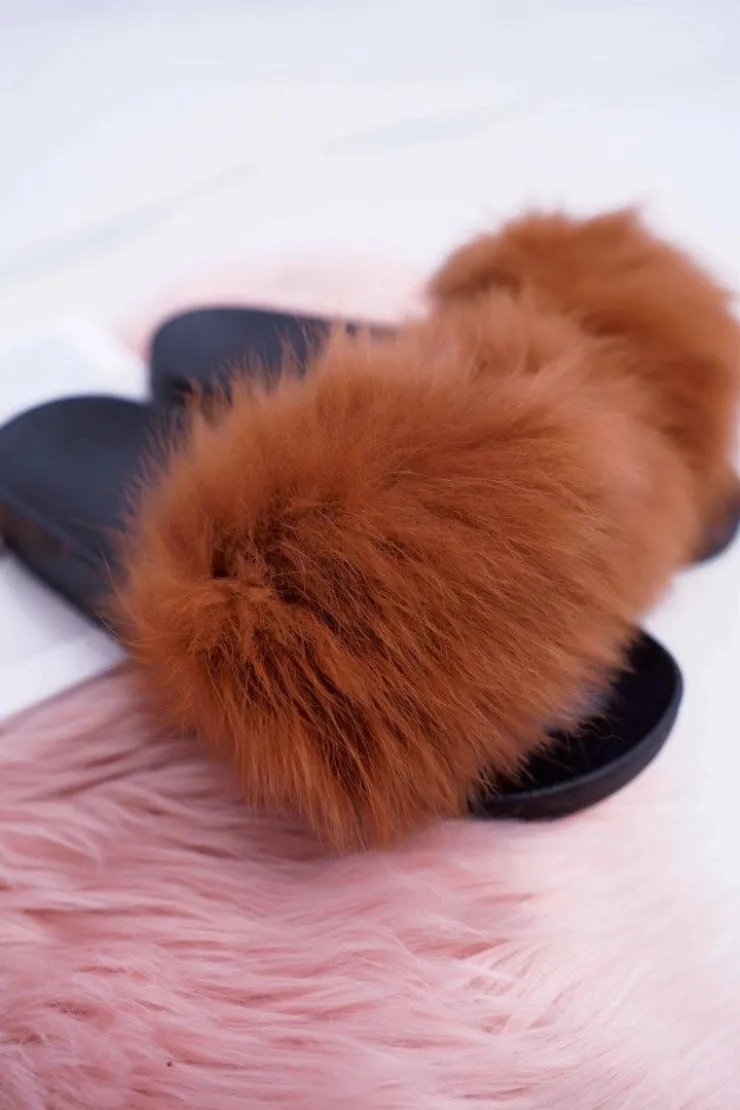 Sale Boto Klapki Damskie Z Futerkiem Camel Mellow