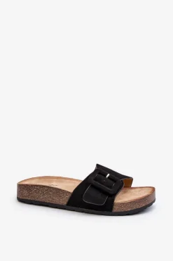 Boto Klapki Na Platformie|Klapki Damskie Klasyczne*Klapki Damskie Z Klamrą Eko Zamszowe Czarne Laeltia