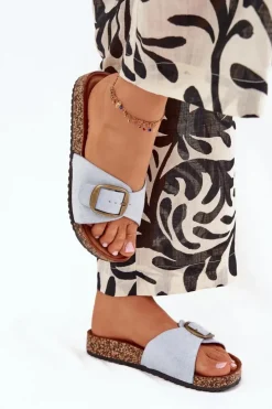 Damskie Boto Klapki Damskie Z Klamrą Na Korkowej Platformie e Zavira