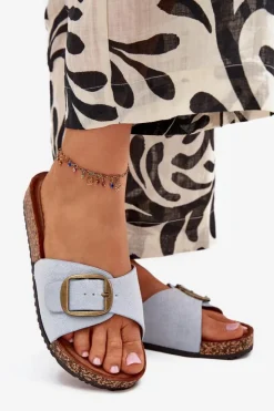 Damskie Boto Klapki Damskie Z Klamrą Na Korkowej Platformie e Zavira