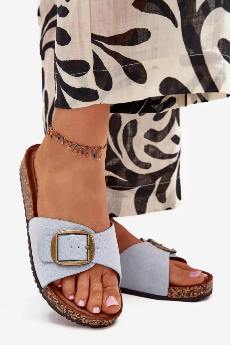 Damskie Boto Klapki Damskie Z Klamrą Na Korkowej Platformie e Zavira