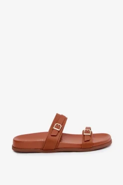 Boto Klapki Damskie Z Klamrami Camel Brinella