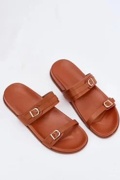 Boto Klapki Damskie Z Klamrami Camel Brinella