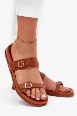 Boto Klapki Damskie Z Klamrami Camel Brinella