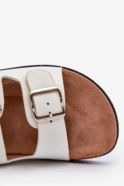 Boto Klapki Korkowe|Klapki Damskie Klasyczne*Klapki Damskie Z Klamrami Białe Oliena Biały