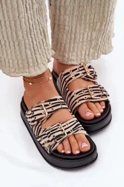 Boto Klapki Na Platformie|Klapki Damskie Klasyczne*Klapki Damskie Z Klamrami Na Platformie Zebra Nilatha