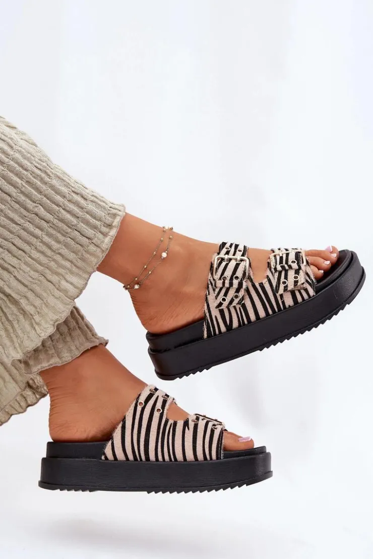 Boto Klapki Na Platformie|Klapki Damskie Klasyczne*Klapki Damskie Z Klamrami Na Platformie Zebra Nilatha