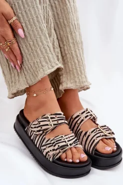 Boto Klapki Na Platformie|Klapki Damskie Klasyczne*Klapki Damskie Z Klamrami Na Platformie Zebra Nilatha