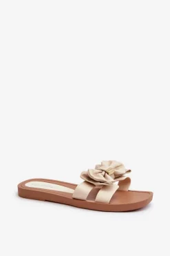 Boto Klapki Damskie Klasyczne*Klapki Damskie Z Kokardą Beżowe Rivarina