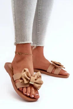 Damskie Boto Klapki Damskie Z Kokardą Camel Rivarina