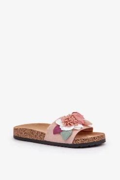 Boto Klapki Korkowe|Klapki Na Platformie*Klapki Damskie Z Kwiatkami Na Korkowej Platformie Różowe Zinrosa