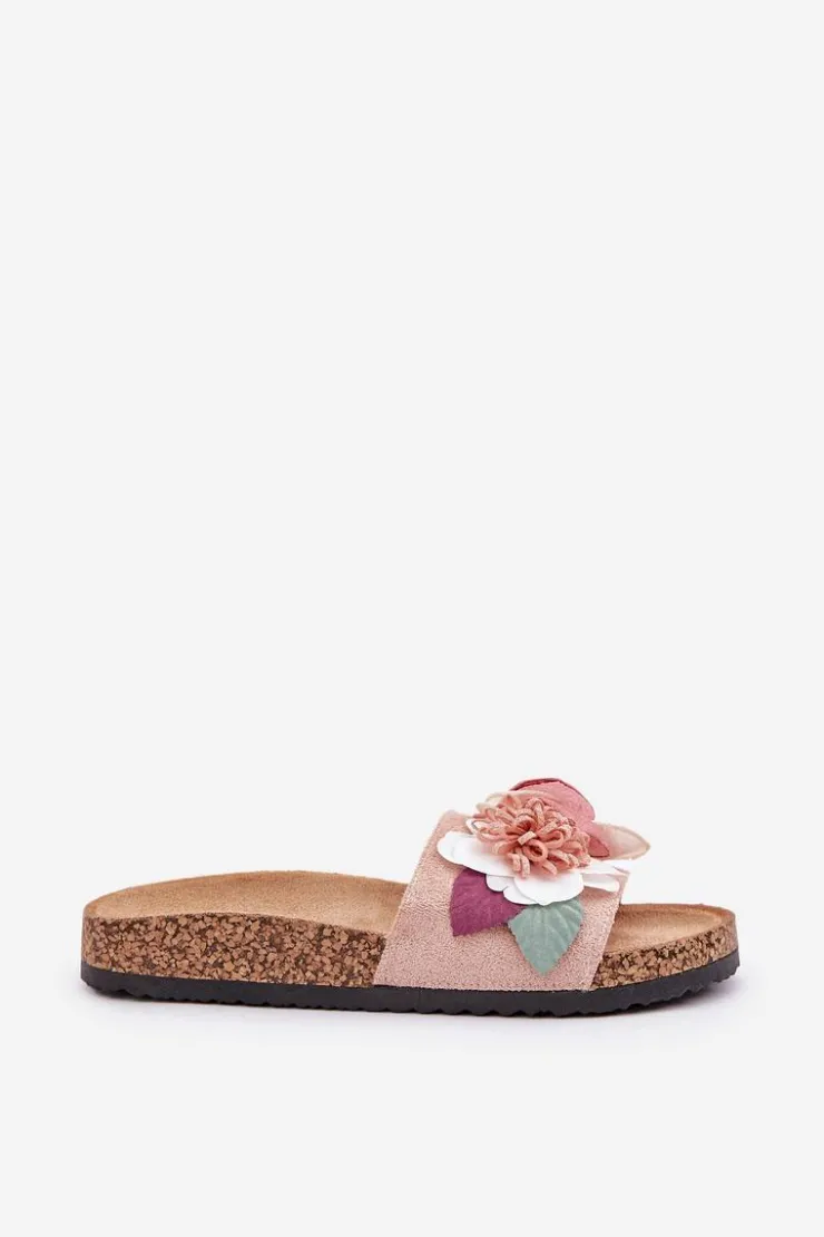 Boto Klapki Korkowe|Klapki Na Platformie*Klapki Damskie Z Kwiatkami Na Korkowej Platformie Różowe Zinrosa