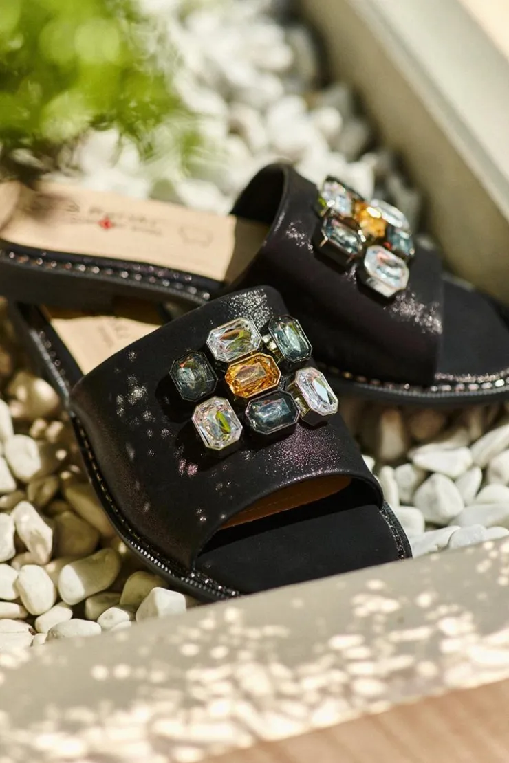 Damskie Damskie buty S.Barski Klapki Damskie Z Ozdobami S.Barski KV27-031 Czarne