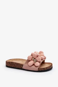 Clearance Boto Klapki Damskie Z Ozdobami Różowe Bunlia Różowy